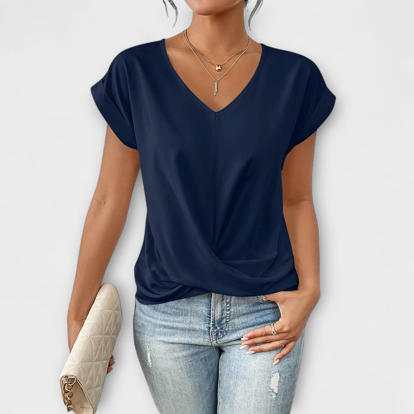 Carlinda | Elegantes V-Ausschnitt-Top