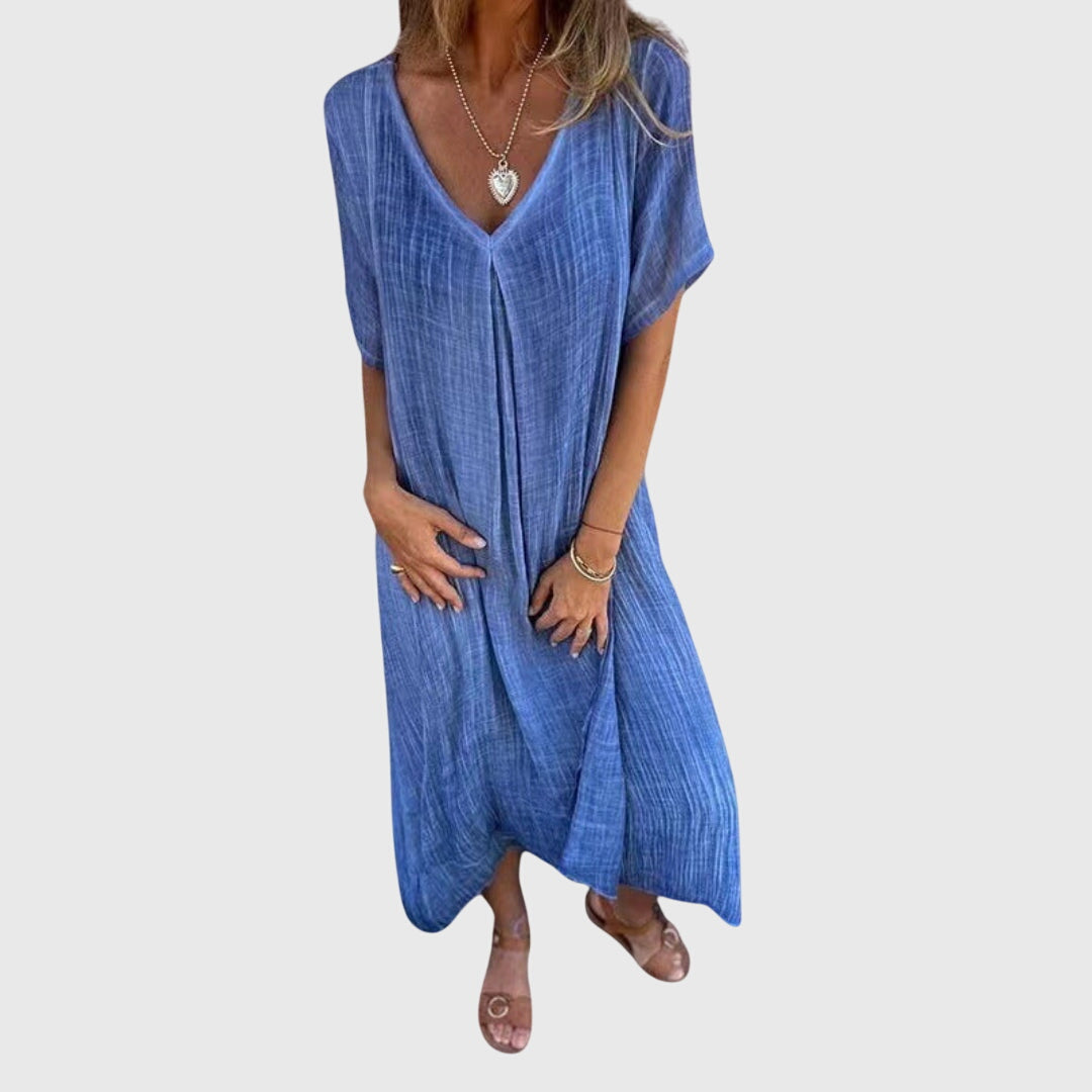 Fiona™ – Elegantes leichtes V-Ausschnitt-Kleid