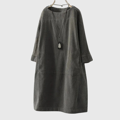 Grace | Lässiges Cord-Midi-Kleid