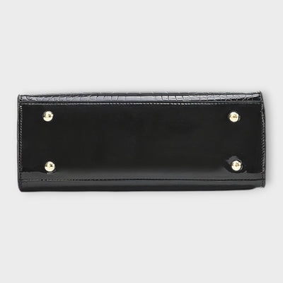 Olivia - Glänzende Krokodil-Muster Handtasche