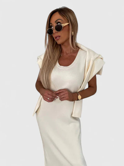 Chrystahl | Elegantes Kleid und Rollkragenpullover Set