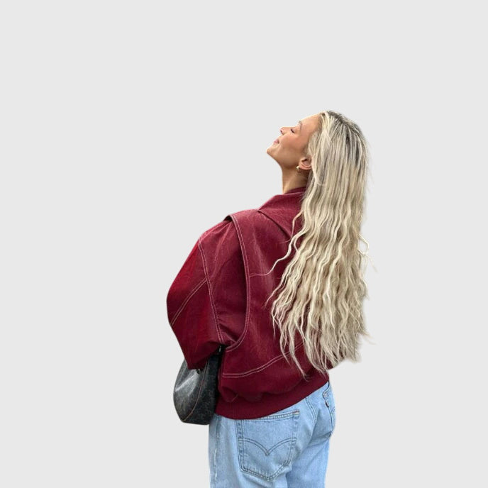Faye™ - Oversized Lederjacke