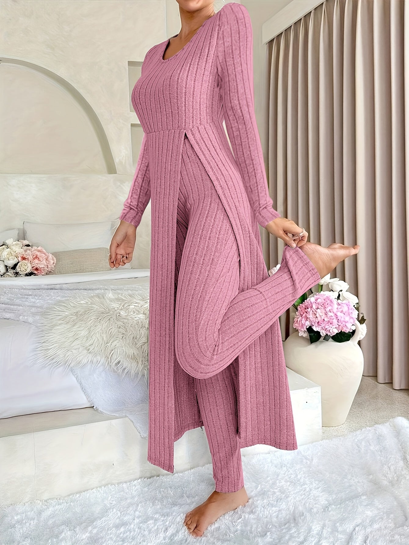 Ella™ - Gemütliches Zwei-Teile Ribbed Lounge Set