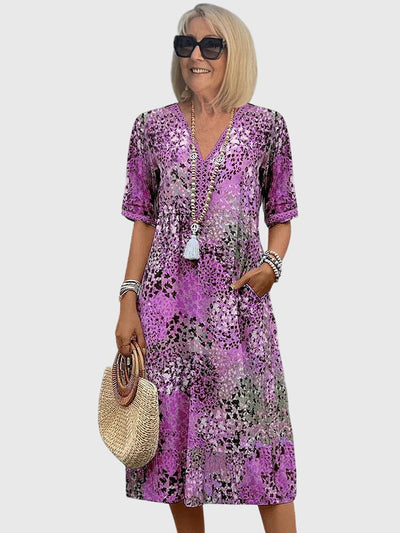 Yvonna™ | Elegantes Blumen-Midi-Kleid