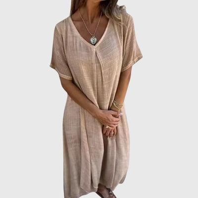 Fiona™ – Elegantes leichtes V-Ausschnitt-Kleid