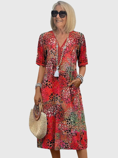 Yvonna™ | Elegantes Blumen-Midi-Kleid