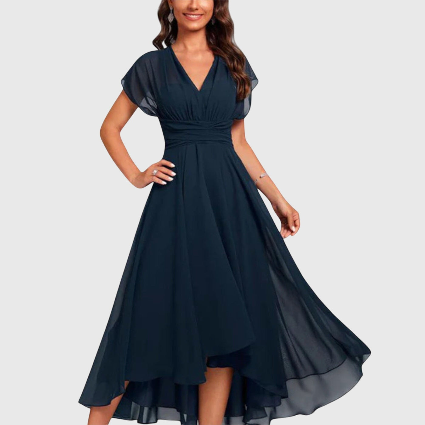 Christina™ | V-Ausschnitt A-Linien Kleid