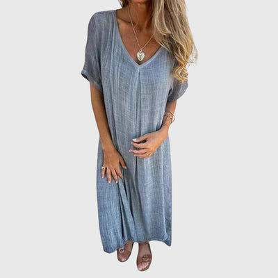 Fiona™ – Elegantes leichtes V-Ausschnitt-Kleid