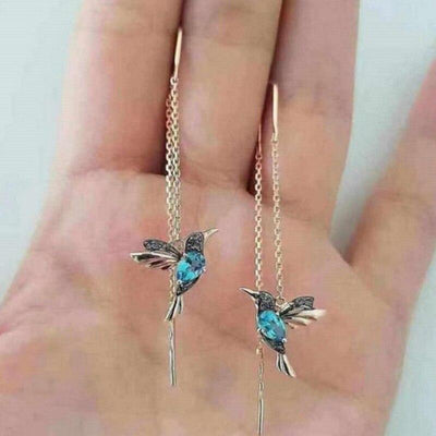Kolibri Ohrringe mit Emaille und Zirkonia